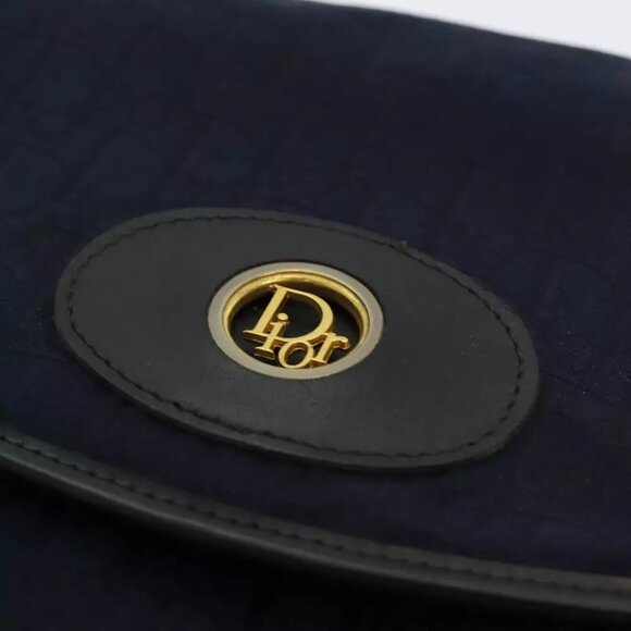 Christian Dior Trotter Canvas Shoulder Bag Navy Auth 77938 - Picture 8 of 16